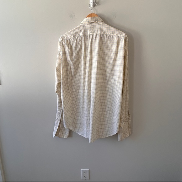 Polo Ralph Lauren Shirt Mens 16.5/42 Yellow Button Up French Cuff Preppy *FLAW - Picture 4 of 10